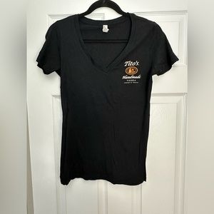 Women’s Tito’s T Shirt .. V Neck, New, Size M, Black